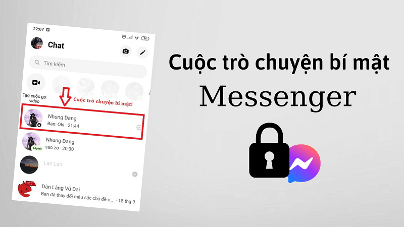 cách tạo cuộc trò chuyện bí mật trên messenger